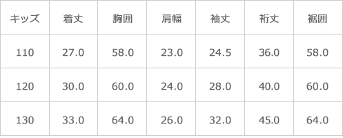 サイズ表