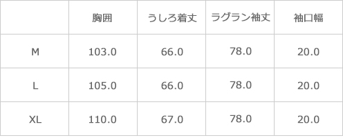 サイズ表