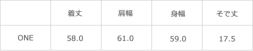 サイズ表