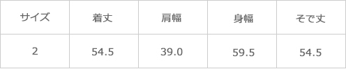 サイズ表