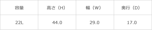サイズ表