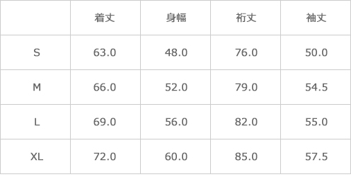 サイズ表
