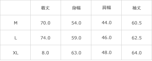 サイズ表