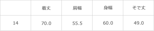 サイズ表