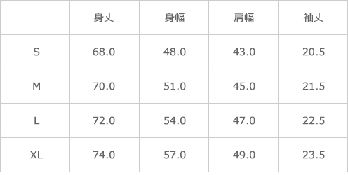 サイズ表