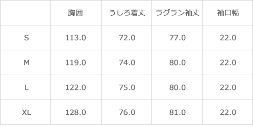 サイズ表