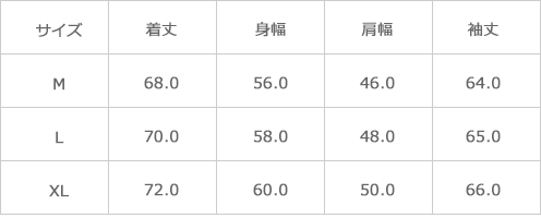 サイズ表