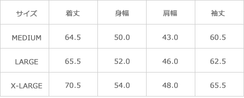 サイズ表