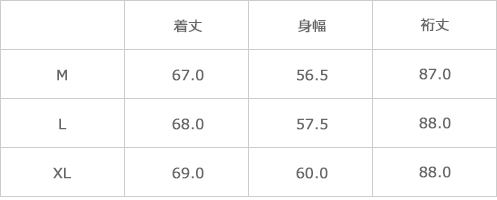 サイズ表