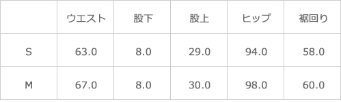 サイズ表