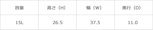 サイズ表