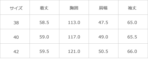 サイズ表