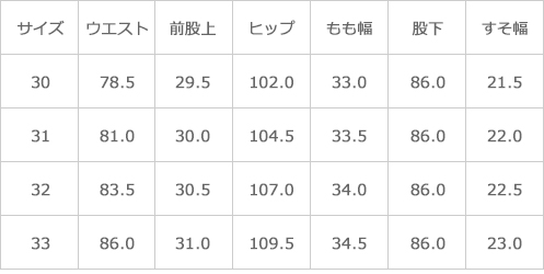 サイズ表