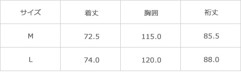 サイズ表