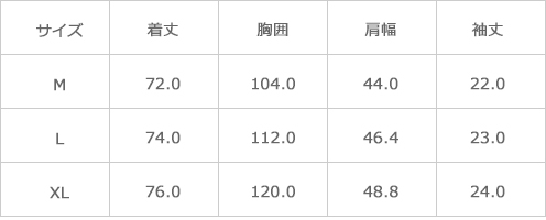 サイズ表