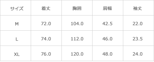 サイズ表