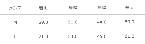 サイズ表