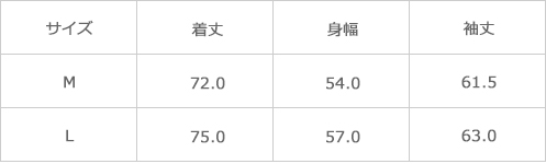 サイズ表