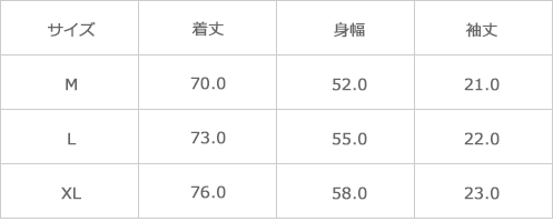 サイズ表