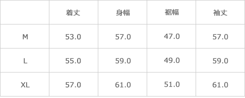 サイズ表