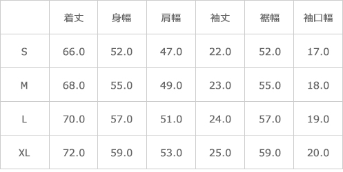 サイズ表