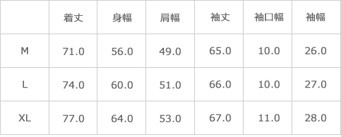 サイズ表