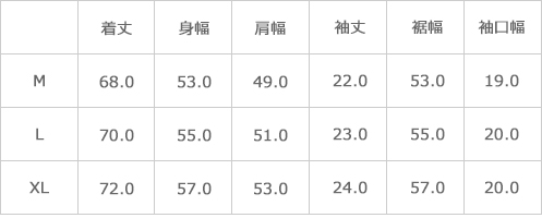 サイズ表