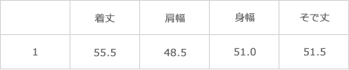 サイズ表