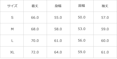 サイズ表