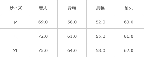 サイズ表