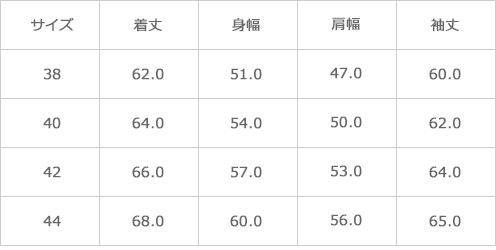 サイズ表