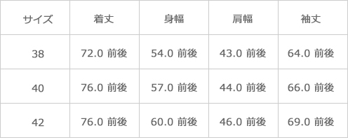 サイズ表