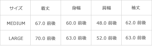 サイズ表