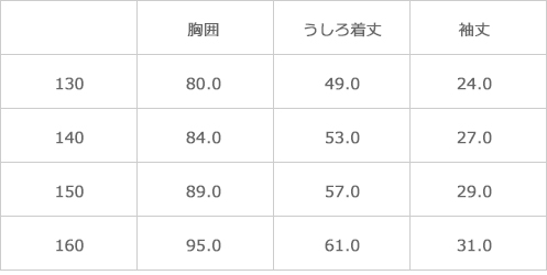 サイズ表