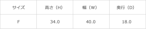 メーカー公表サイズ表