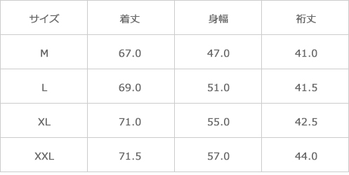 サイズ表