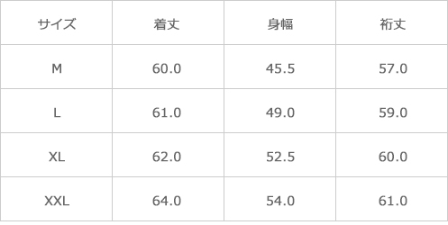 サイズ表