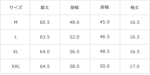 サイズ表