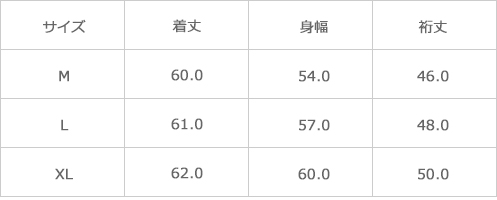 サイズ表
