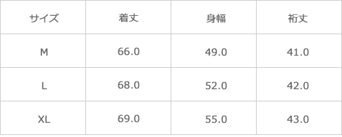 サイズ表