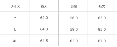 サイズ表