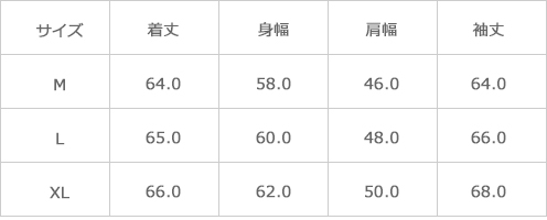 サイズ表