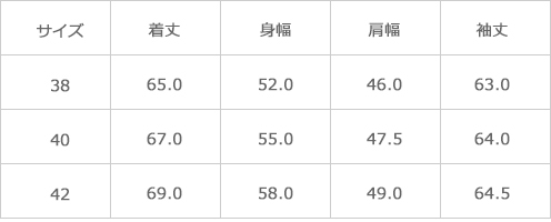 サイズ表