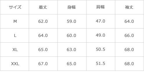 サイズ表