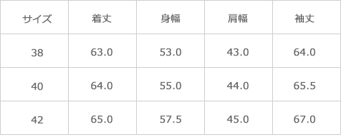 サイズ表