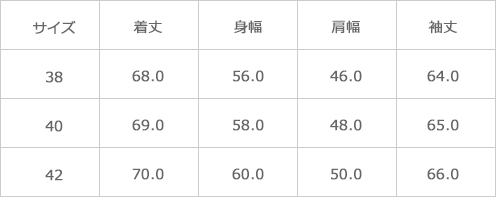 サイズ表