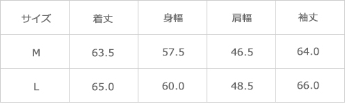 サイズ表