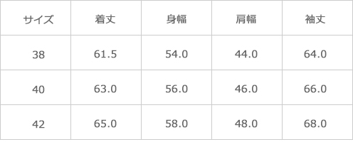 サイズ表