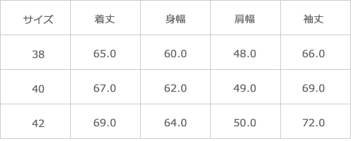 サイズ表