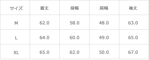 サイズ表
